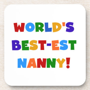 Bright Colours World's Best Nanny Gifts Bier Onderzetter