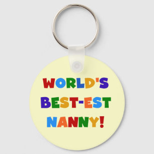 Bright Colours World's Best Nanny Gifts Sleutelhanger