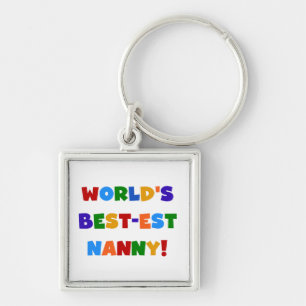 Bright Colours World's Best Nanny Gifts Sleutelhanger