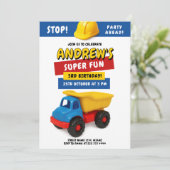 Bright Construction Truck Birthday Kaart (Staand voorkant)