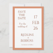 Bright Copper Elegant Modern Wedding Save The Date (Voorkant)