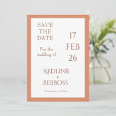 Bright Copper Elegant Modern Wedding Save The Date (Staand voorkant)