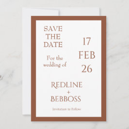 Bright Copper Elegant Modern Wedding Save The Date