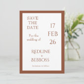 Bright Copper Elegant Modern Wedding Save The Date (Staand voorkant)