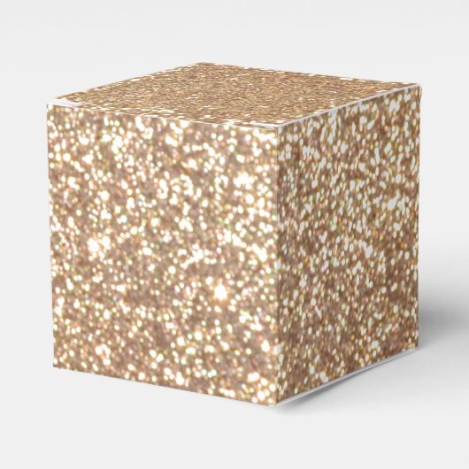 Bright Copper Glitter Sparkles Favox Box Bedankdoosjes (Voorkant Zijde)