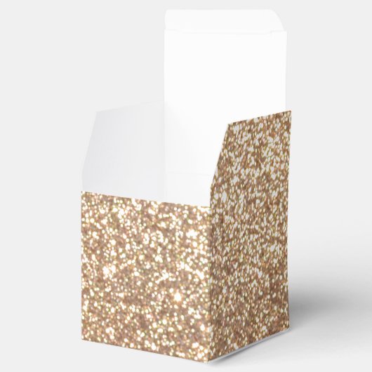 Bright Copper Glitter Sparkles Favox Box Bedankdoosjes (Geopend)