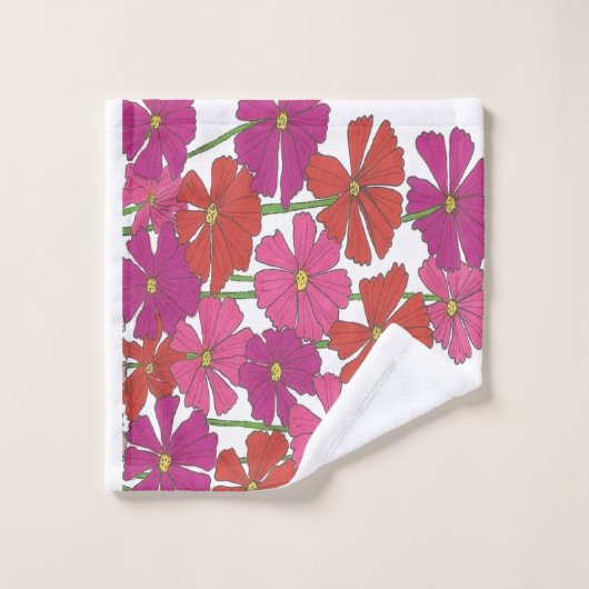 Bright Cosmos Floral Print (Gant de toilette)
