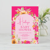 Bright Country floral waterverf Baby shower Kaart (Staand voorkant)