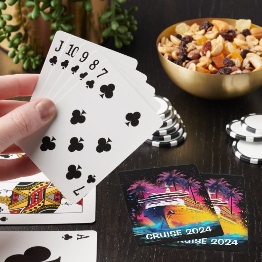 Bright Cruiseschip met Palm Trees Speelkaarten (Insitu)