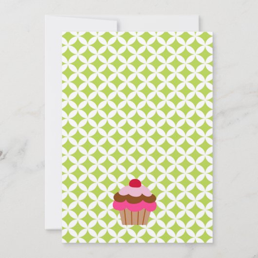Bright Cupcake 1er anniversaire Invitation à la fê (Dos)