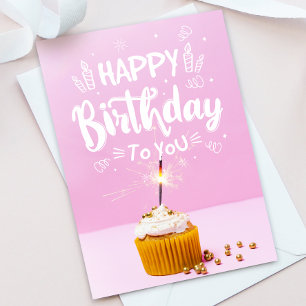 Bright Cupcake Happy Birthday Wenskaart Bedankkaart