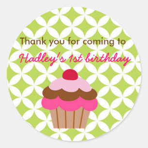 Bright Cupcake Verjaardagsfeestje gunst stickers l