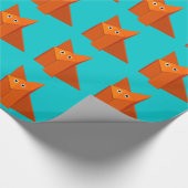 Bright Cute Origami Fox Pattern Cadeaupapier (Hoek)