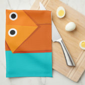 Bright Cute Origami Fox Theedoek (Quarter Fold)