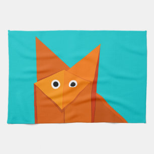 Bright Cute Origami Fox Theedoek