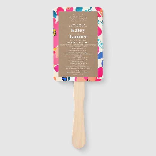 Bright Cutouts Cardstock Geïnspireerde bruiloft Handwaaier (Voorkant)