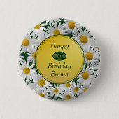 Bright Daisy Any Age Birthday Ronde Button 5,7 Cm (Voorkant)