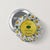 Bright Daisy Any Age Birthday Ronde Button 5,7 Cm (Voorkant /achterkant)