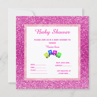 BRIGHT DAMASK BLOCKS BABY SHOWER KAART