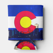 Bright Denver Colorado flag skyline koelbox Blikjeskoeler (Achterkant)