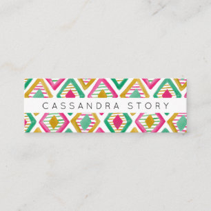 Bright Diamanten Waterverf Modern Patroon Mini Visitekaartje