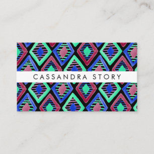 Bright Diamanten Waterverf Modern Pattern Black Visitekaartje
