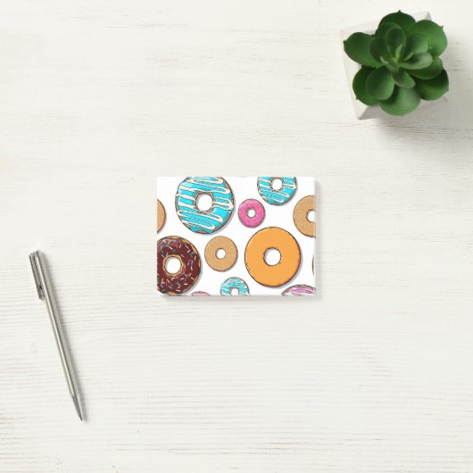 Bright Donut Whimsical Pattern Post-it® Notes (Kantoor)