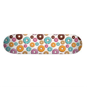 Bright Donut Whimsical Pattern Skateboard