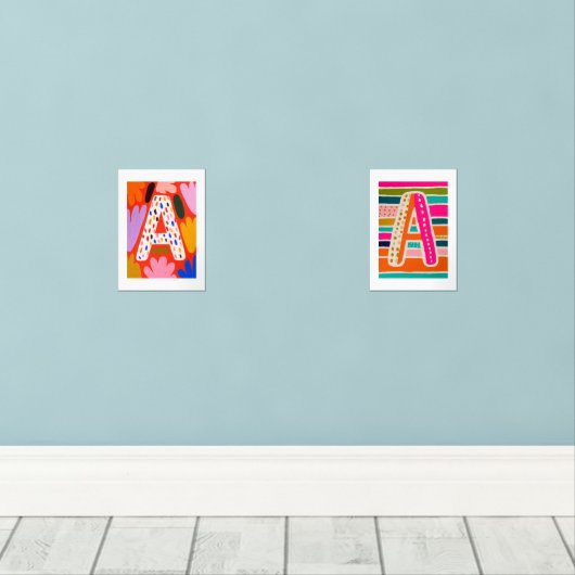 Bright Dopamine Decor Monogram Letter A (Parquet)