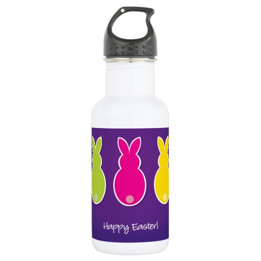 Bright Easter Bunny Silhouette Waterfles (Voorkant)