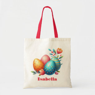 Bright Easter Egg Hunt Lente Bloemen Aangepaste na Tote Bag