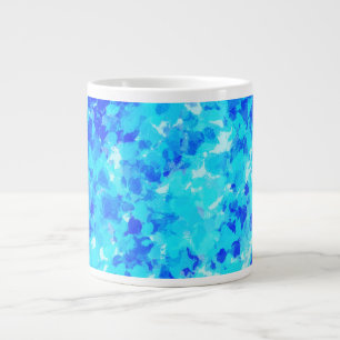 Bright Electric Blue Abstracte penseelstreken Extra Grote Beker