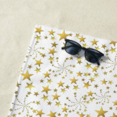 Bright Elegant Trendy Gold Stars Aangepaste naam Strandlaken (In situ)