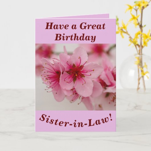 Bright en Bold Bloemen Verjaardag Kaart schoonzus (Gele Bloem)