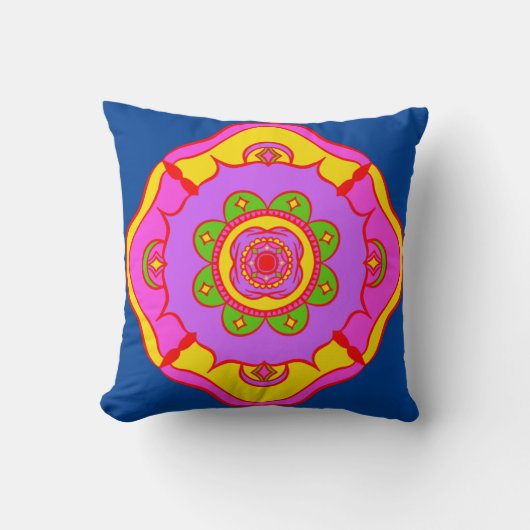 Bright en Edgy Colored Rangoli Kussen (Voorkant)