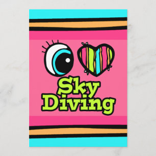 Bright Eye Heart I Love Skydiving Kaart