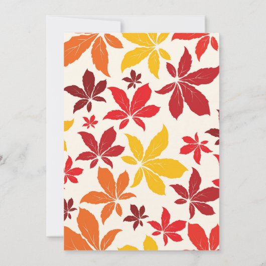 Bright Fall Feuilles Faire-part de mariage (Dos)