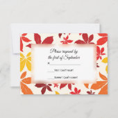 Bright Fall Feuilles Mariage RSVP Carte de réponse (Devant)