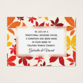 Bright Fall laisse Mariage Charity Favoriser Card (Devant)