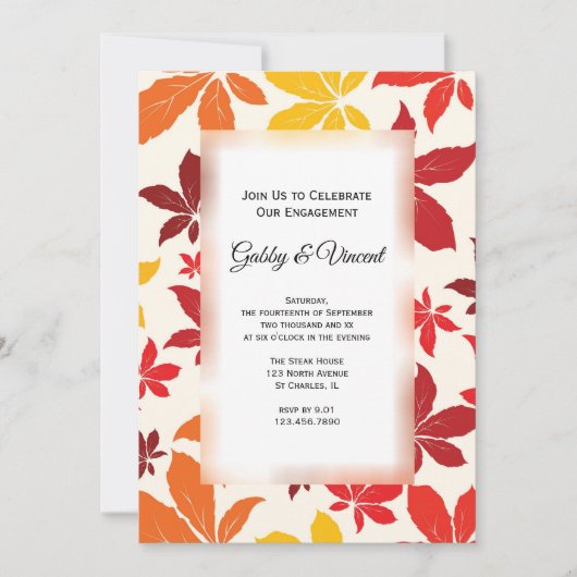 Bright Fall Leaves Engagement Party Invitation (Devant)