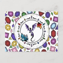 Bright Fantasy Elegante Elegante Amethist Dragon Uitnodiging Briefkaart