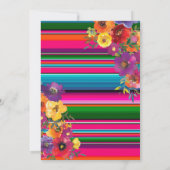 Bright Fiesta Flowers Serape Stripe Quinceanera Kaart (Achterkant)