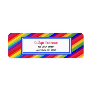 Bright Fiesta Stripes Retouradreslabel Etiket