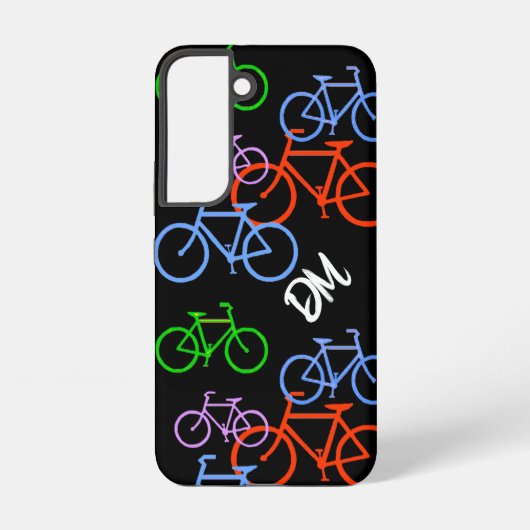 Bright fietspatroon monogram samsung galaxy hoesje (Achterkant)