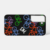 Bright fietspatroon monogram samsung galaxy hoesje (Achterkant horizontaal)