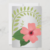 BRIGHT FLAMINGO HIBISCUS SILVER BIRTHDAY KAART (Achterkant)