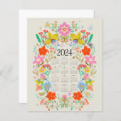Bright floral 2024 volledige kalender (Voorkant / Achterkant)