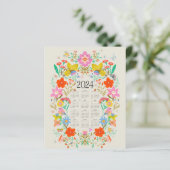 Bright floral 2024 volledige kalender (Staand voorkant)
