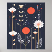 Bright Floral abstracte kunst Poster (Voorkant)
