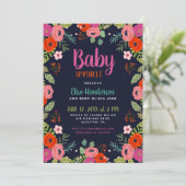 Bright Floral Baby Sprinkle Invitation Kaart (Staand voorkant)